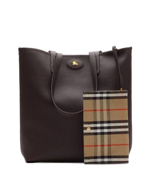 Burberry Brown Logo-Plaque Tote Bag for men