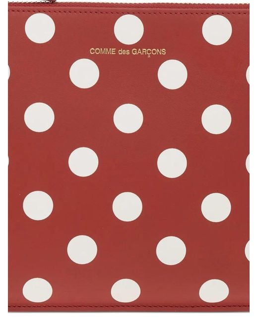 Comme des Garçons Red Polka-Dot Leather Pouch