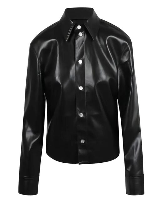 Nanushka Black Classic-Collar Buttoned Shirt