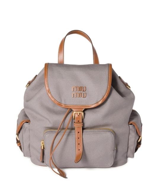 Miu Miu Pink Rucksack Mit Lederbesatz
