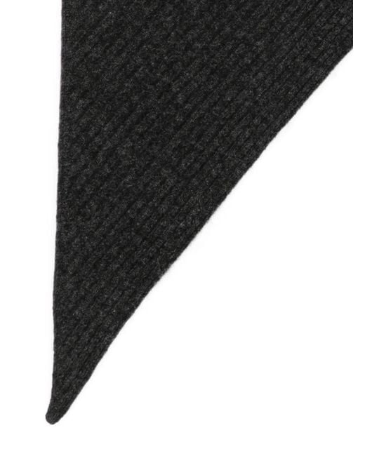 Christian Wijnants Black Ribbed Triangular Scarf