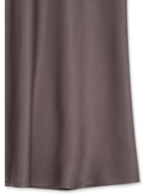 Anine Bing Brown Bar Fluted Silk-Satin Midi Skirt