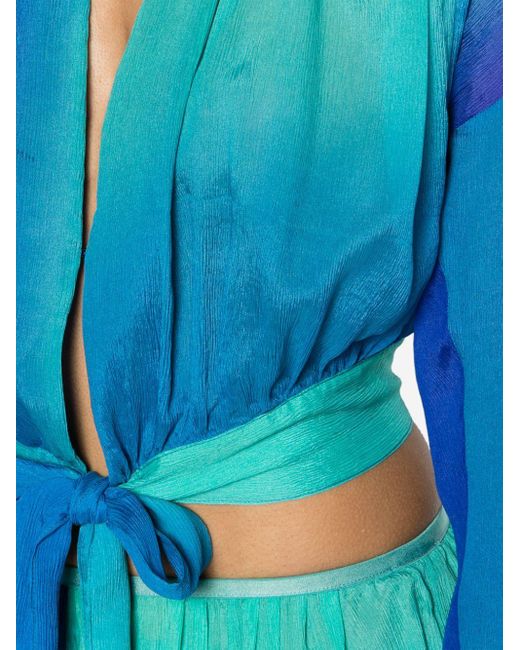 Forte Forte Blue Ombré-Effect Silk Blouse