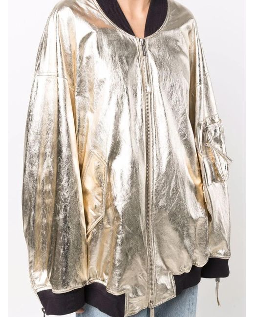 DSquared² Multicolor Oversized Metallic Bomber Jacket