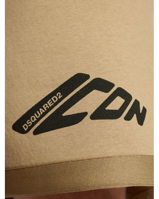 DSquared² Natural Printed Track Shorts for men