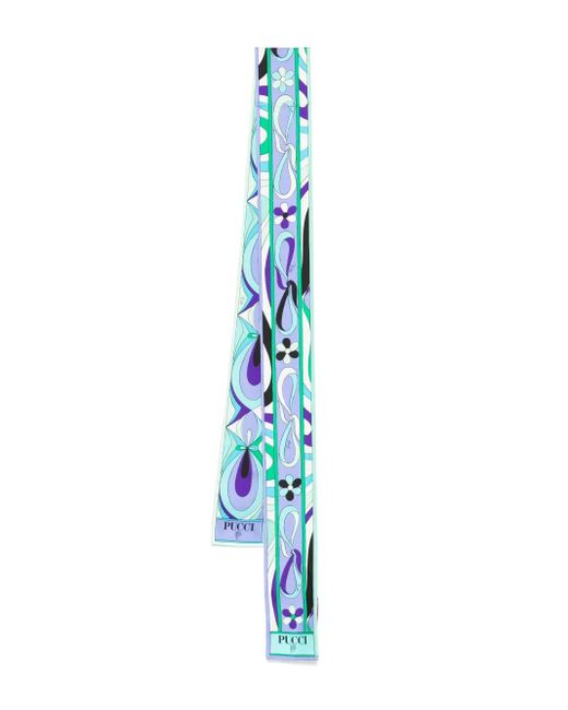 Emilio Pucci ミックスプリント スカーフ Blue
