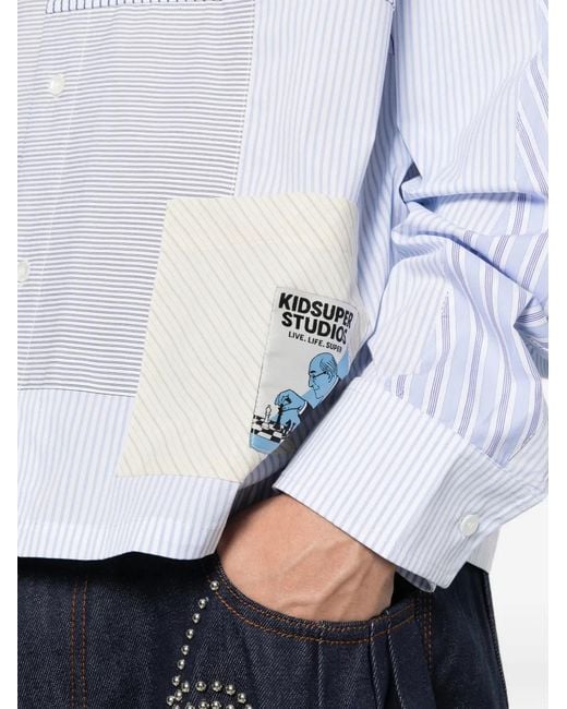 Kidsuper White Striped-Pattern Shirt for men