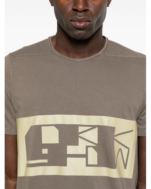 Rick Owens Gray Strap-detail Cotton T-shirt for men