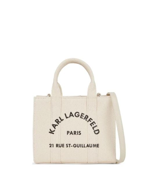 Karl Lagerfeld White Mini Rue St-Guillaume Tote Bag