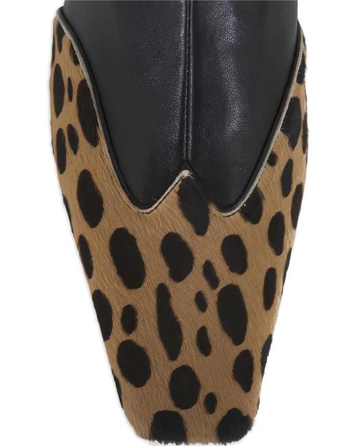 Khaite Black 40Mm Nevada Hyena-Print Square Toe Boots