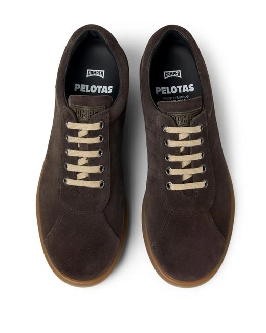 Camper Brown Pelotas Ariel Suede Sneakers for men