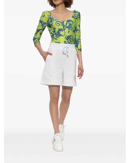 Versace Jeans Couture White Logo-Patch Sneakers