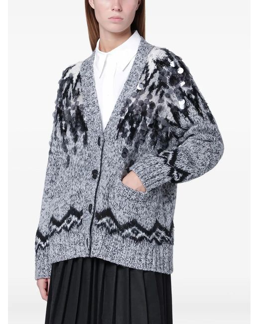 Roberto Collina Blue Cardigan À Sequins