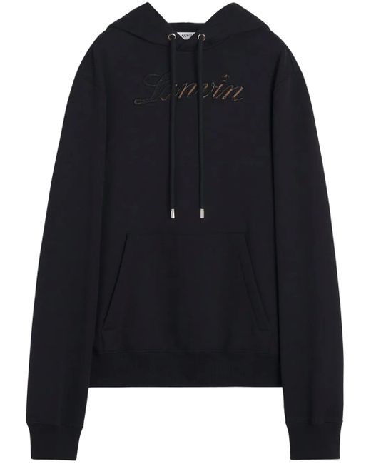 メンズ Lanvin ロゴ パーカー Black