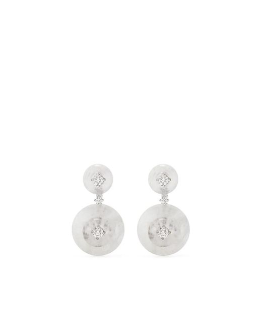 Fernando Jorge White 18Kt Signal Diamond And Moonstone Earrings