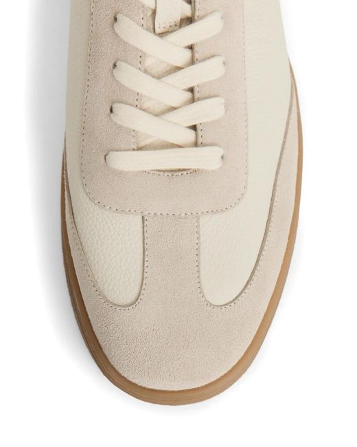12 STOREEZ White Lace-Up Panelled Sneakers