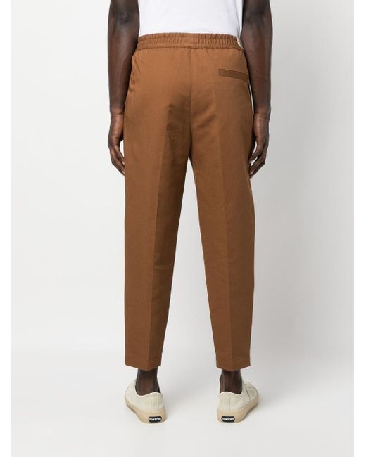 Briglia 1949 Elasticatedwaist Cropped Trousers in Brown for Men  Lyst UK