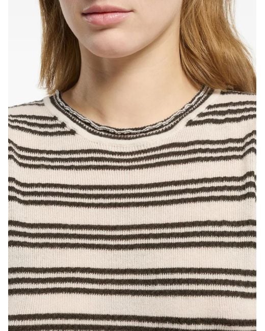 Barrie White Striped Top