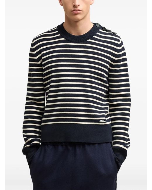 AMI Gestreifter Pullover in Blue für Herren