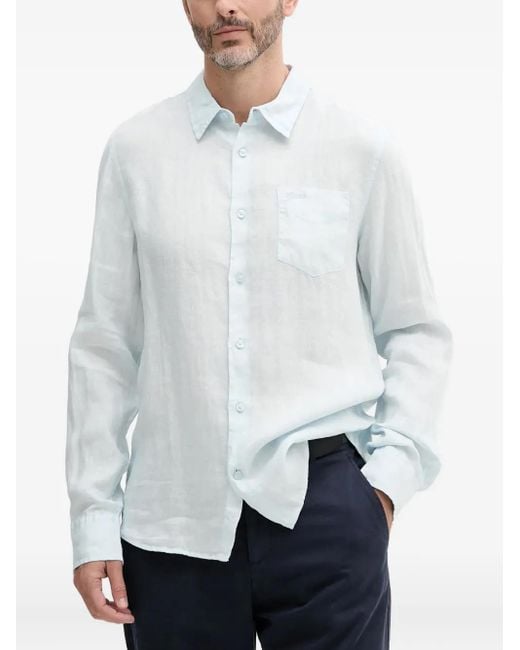 Camicia A Maniche Lunghe Con Taschino di Guess in White da Uomo
