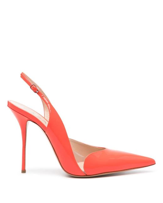 Casadei Pink Patent-leather Slingback Pumps