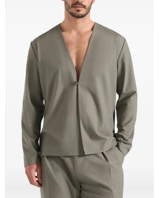 Manière De Voir Gray Chemise Axel Minimale En Kaki for men