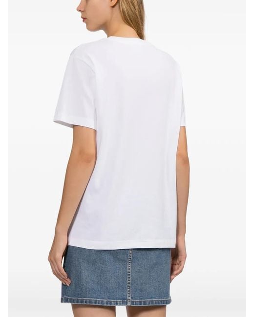 A.P.C. White Graphic-Print T-Shirt