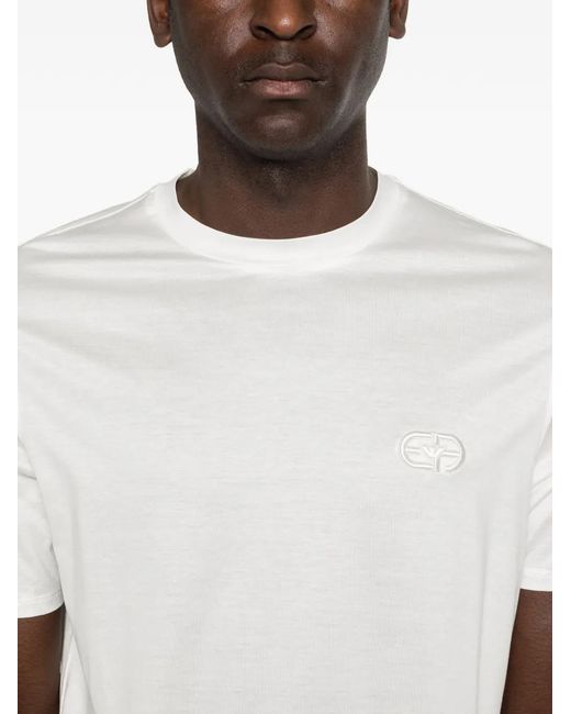 Emporio Armani White T-Shirt À Logo for men