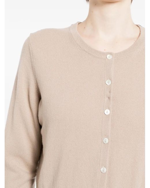 N.Peal Cashmere Natural Ivy Cropped Cardigan