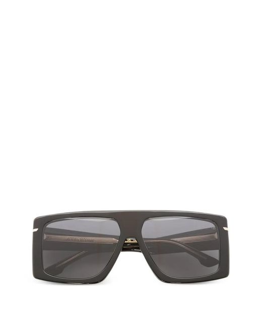 Victoria Beckham Gray Oversized Flat-Top Sunglasses