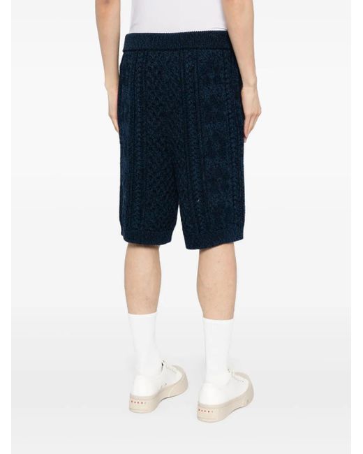 Marni Blue Knitted Knee-Length Shorts for men