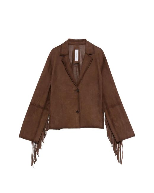 Bully Brown Fringe Lambskin Jacket