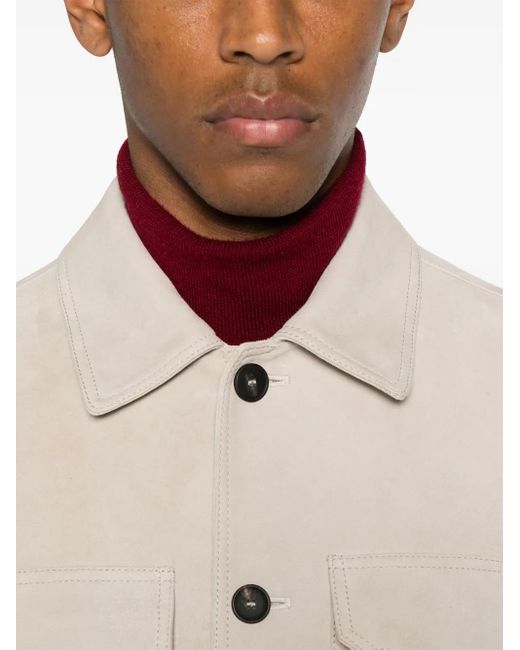 Tagliatore Natural Leather Shirt Jacket for men