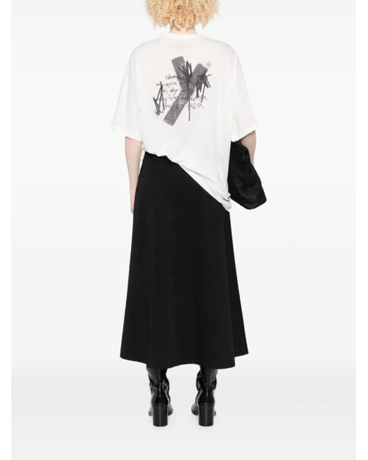 Yohji Yamamoto White Short-Sleeve Crew-Neck T-Shirt