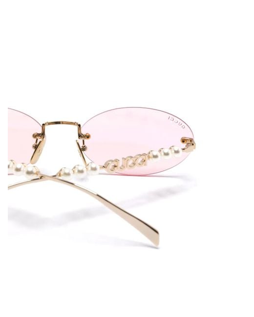Gucci Pink Oval-Frame Sunglasses