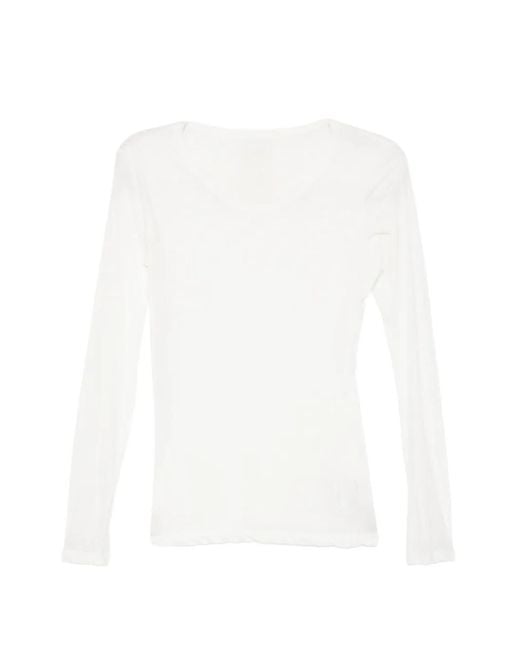 Yohji Yamamoto White High-Gauge Long-Sleeve T-Shirt