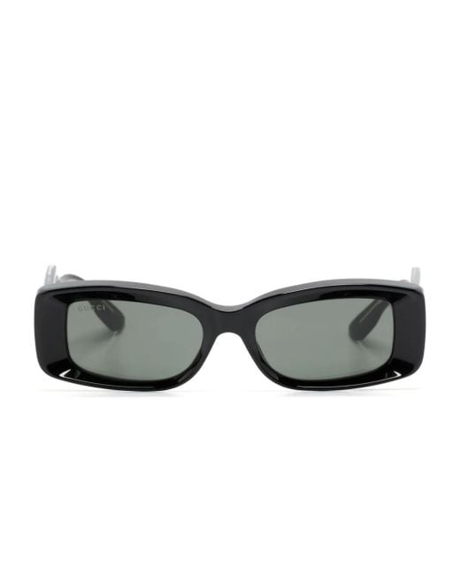 Gucci Black Rectangle-Frame Sunglasses
