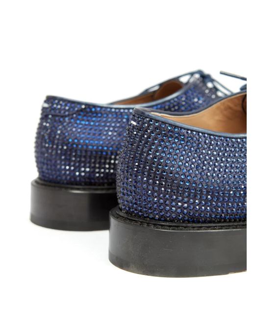 Maison Margiela Blue Tabi Rhinestone-Embellished Derby Shoes for men