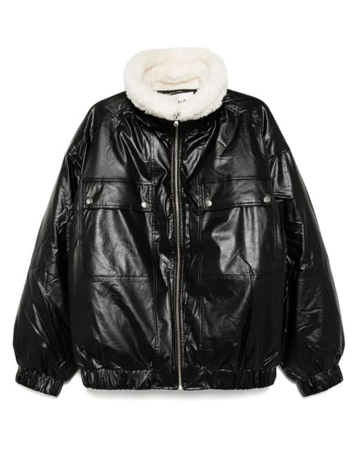 B+ AB Black Faux-Leather Jacket