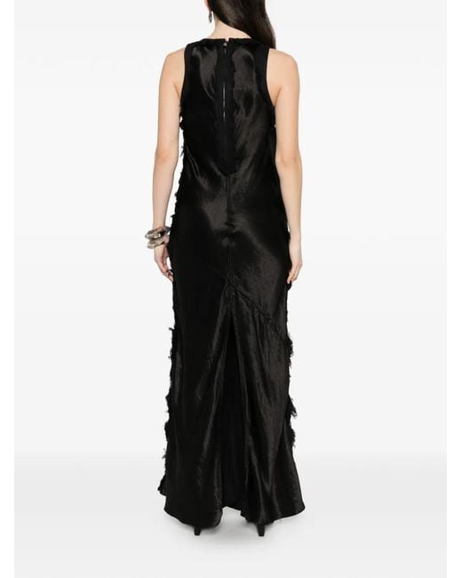 Haikure Black Frayed Midi Dress