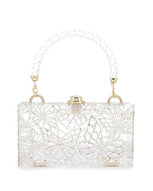 Sophia Webster White Cleo Crystal-embellished Clutch Bag