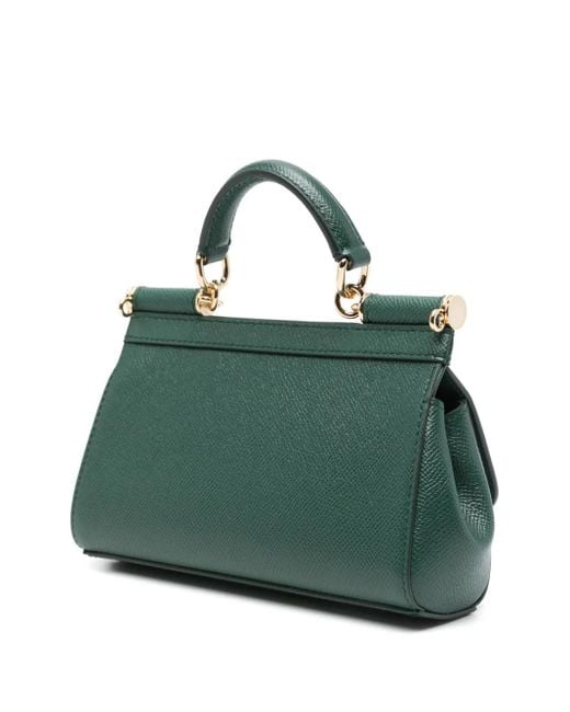 Dolce & Gabbana Green Sicily Small Leather Handbag