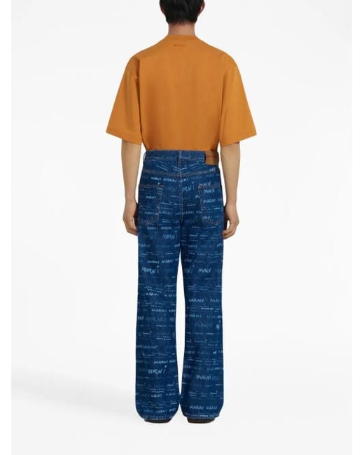 Marni Straight Broek in het Blue voor heren