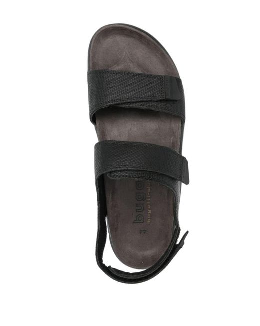 Bugatti Black Logo-print Interwoven Sandals for men