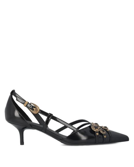 Pinko Black Pumps With Straps And Jewel Studs