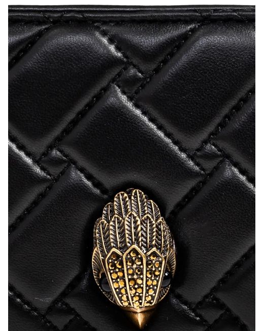 Kurt Geiger Black Small Kensington Quilted Appliqué Clutch Bag