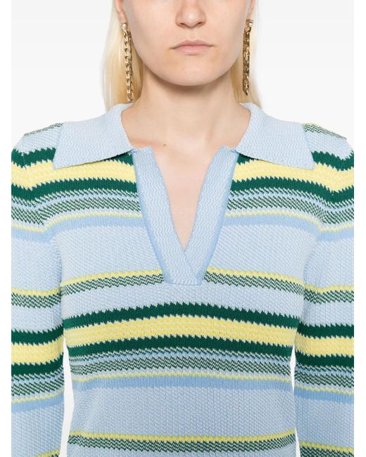 Monse Green Striped-Jacquard Top
