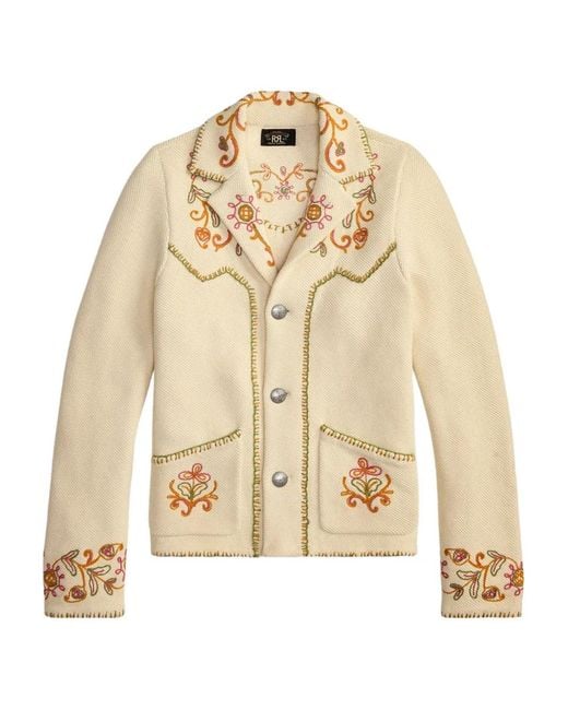 RRL Natural Floral-Embroidery Jacket