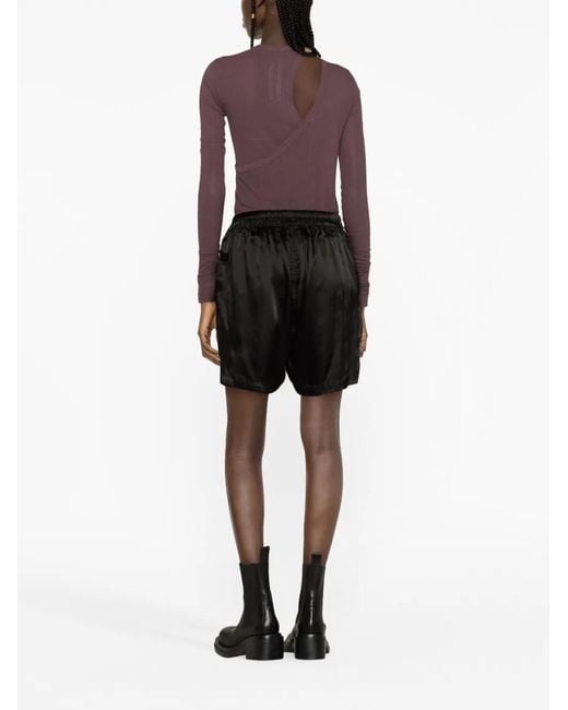 Rick Owens Black High-Low Drawstring Shorts