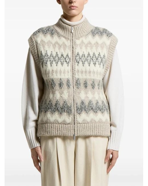 Peserico Natural Sequin-Embellished Waistcoat